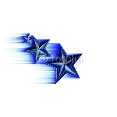 Blue Shooting Star 3D