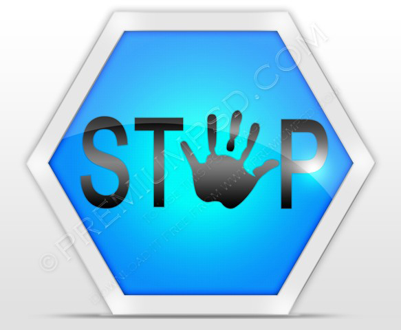 Blue Stop Sign