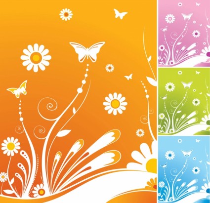 Butterfly Spring Flowers Vector