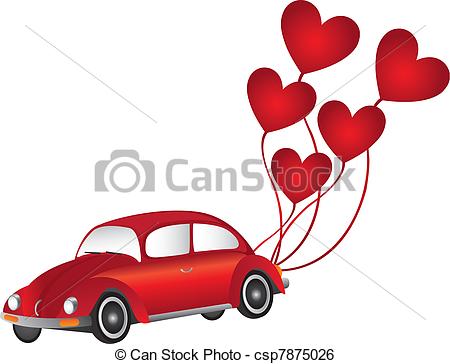 Car with Heart Clip Art