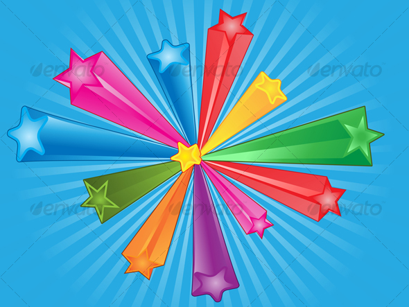 Colorful 3D Star Vector