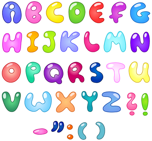 Colorful Bubble Letters