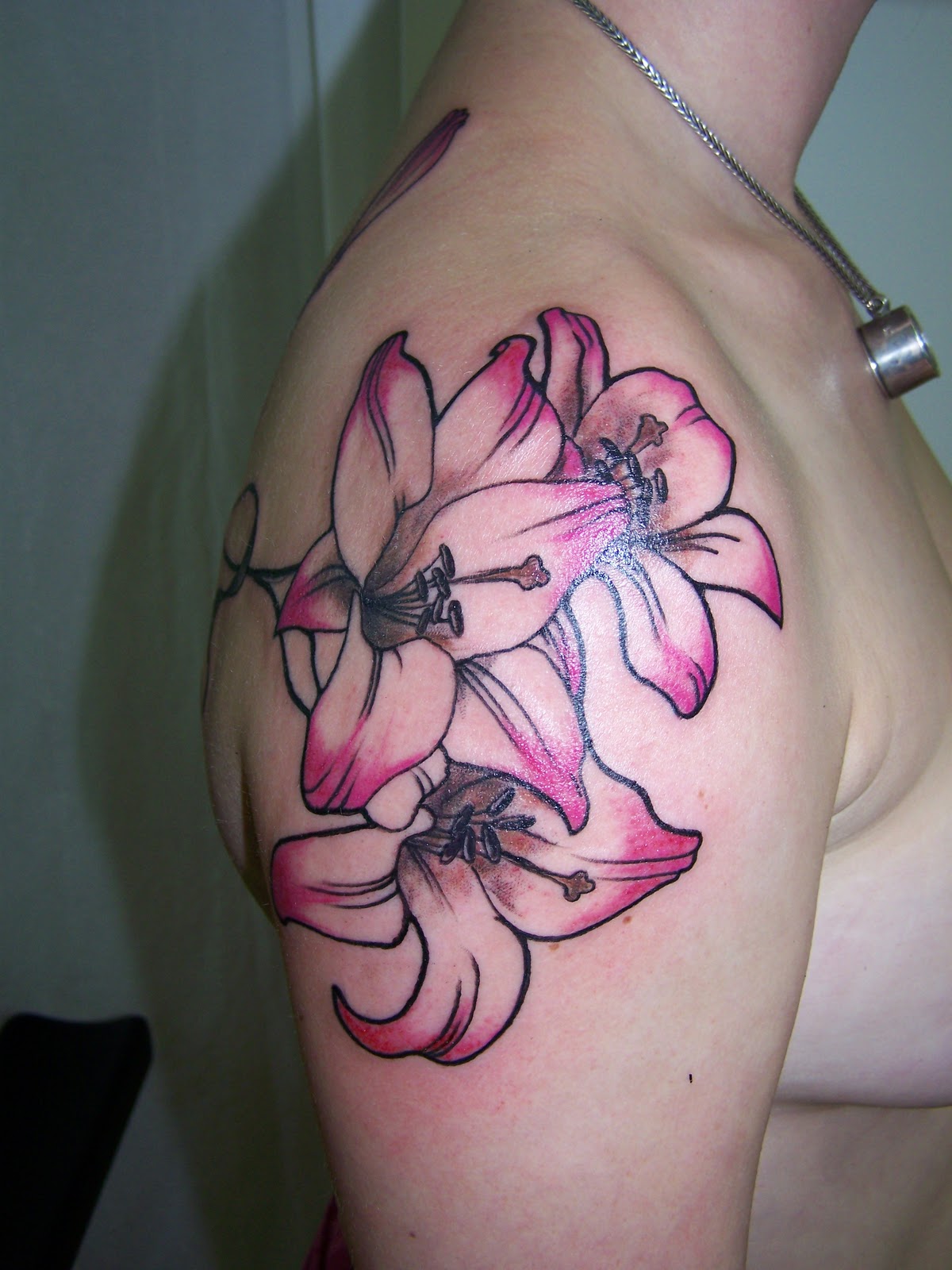 Colorful Lily Flower Tattoos