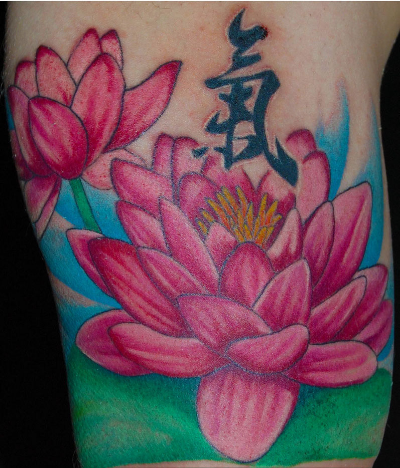 Colorful Lotus Flower Tattoo Designs