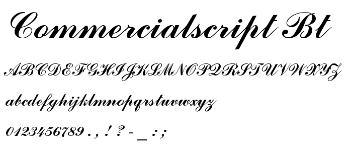 Commercial Script Font Commercial Script Font