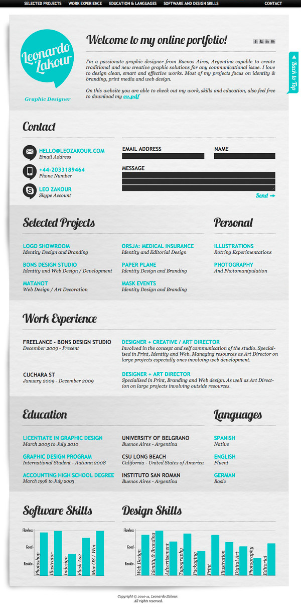 Creative Graphic Design Resume