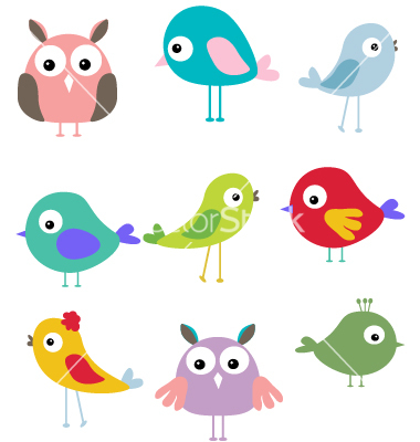 Cute Cartoon Birds