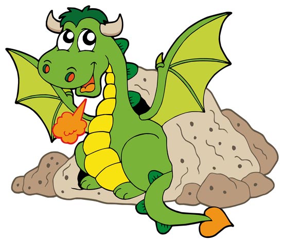 Cute Cartoon Dragon Vector