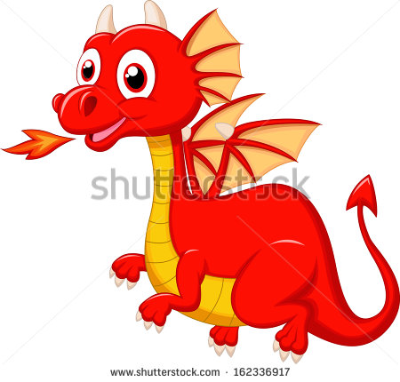 Cute Cartoon Red Dragon