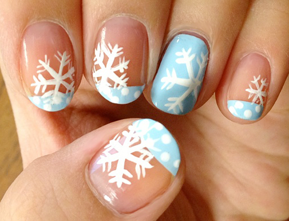 Cute Snowflake Nail Design