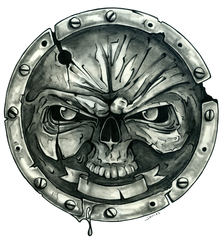 17 Cool Skull Shield Designs Images