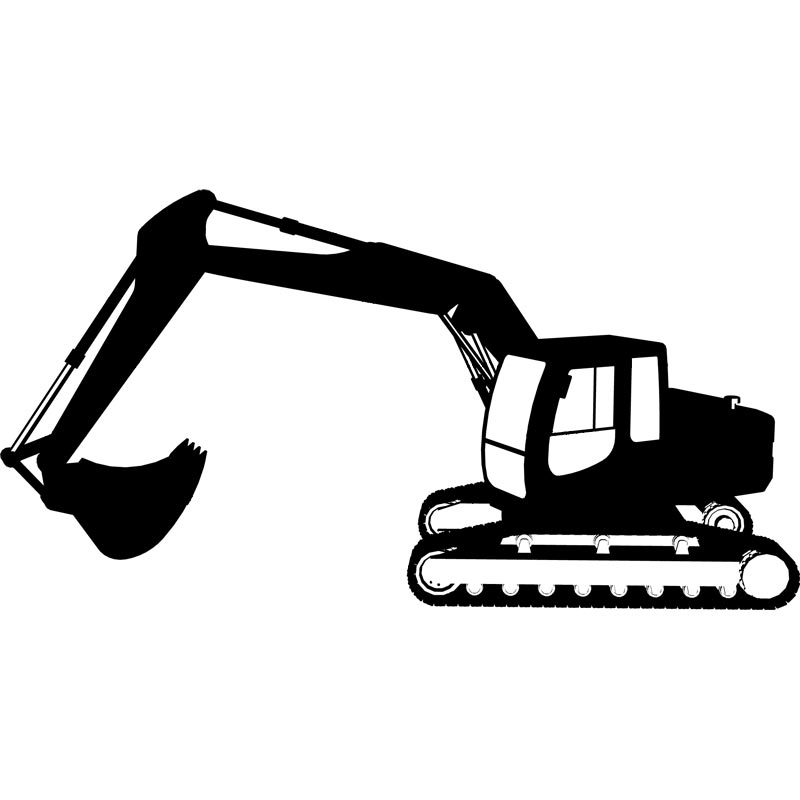 Excavator Clip Art Black White