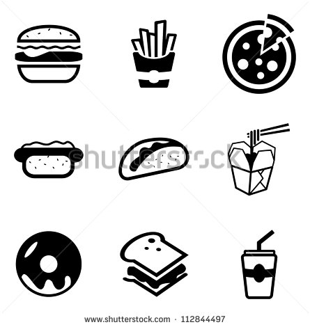 Fast Food Icons Vector Stock