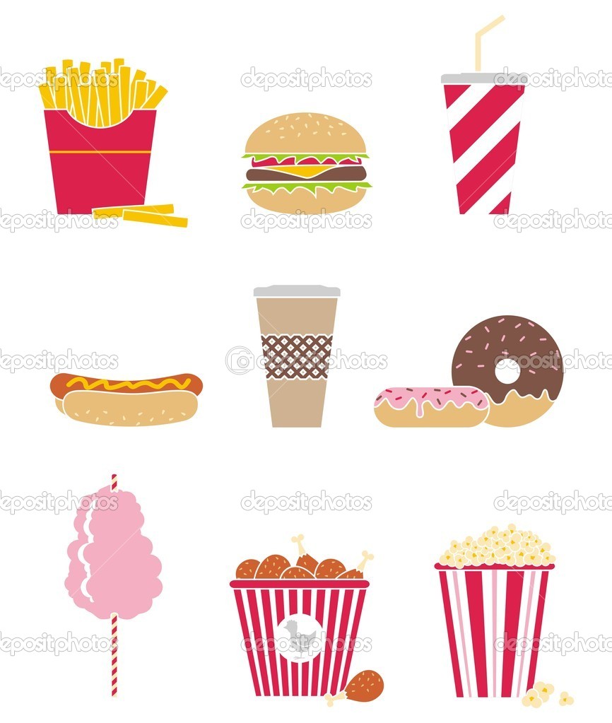 Fast Food Icons Vector Stock