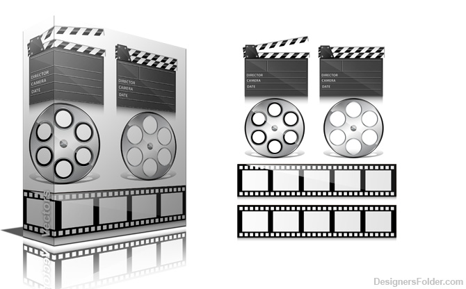 12 Film Reel Symbol Photoshop Brushes Images