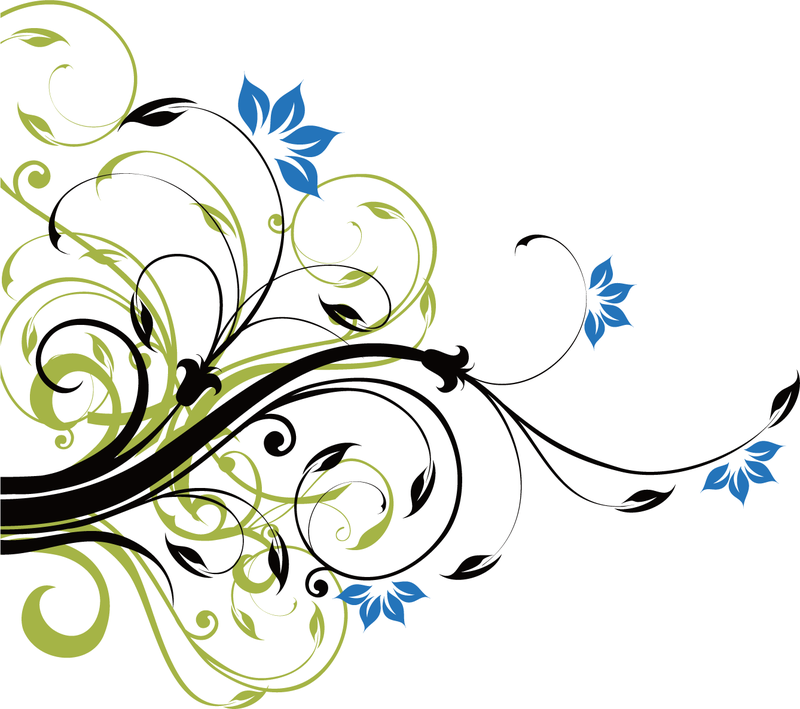 12 Flowers Clip Art Swirl Vectors Images