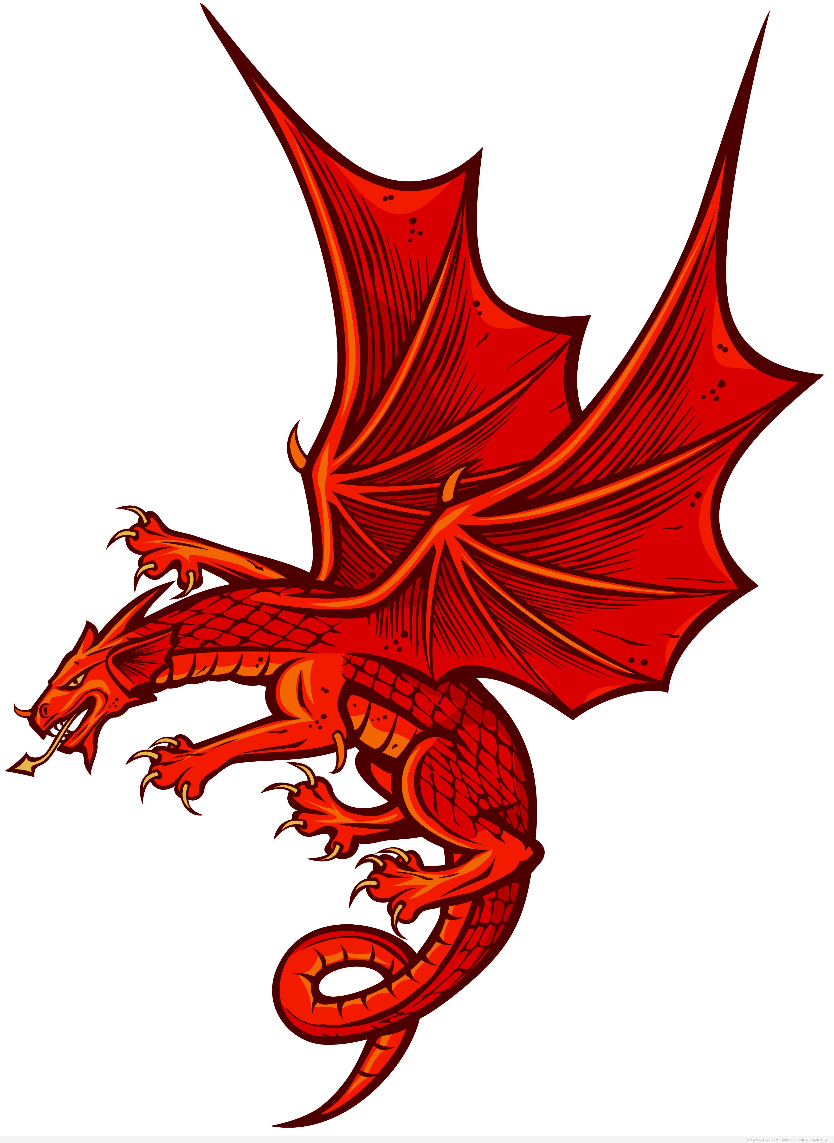 16 Cartoon Red Dragons Vector Images