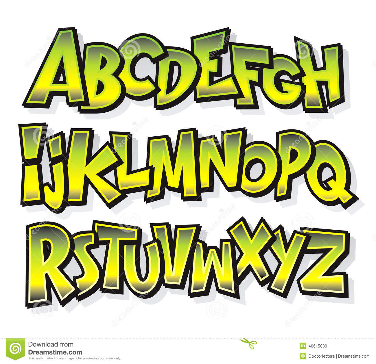 Free Vector Comic Cartoon Font Alphabet Doodle