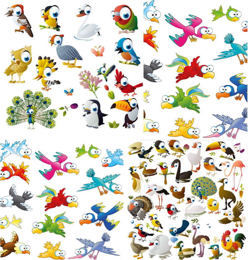 Funny Cartoon Bird Vector