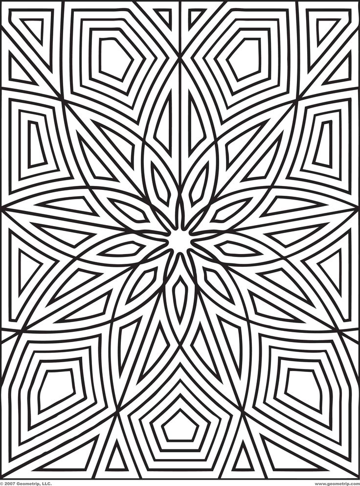 Geometric Design Pattern Coloring Pages Printable