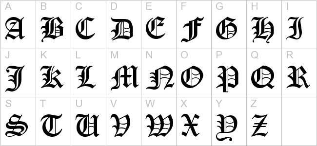 German Gothic Font Alphabet German Gothic Font Alphabet