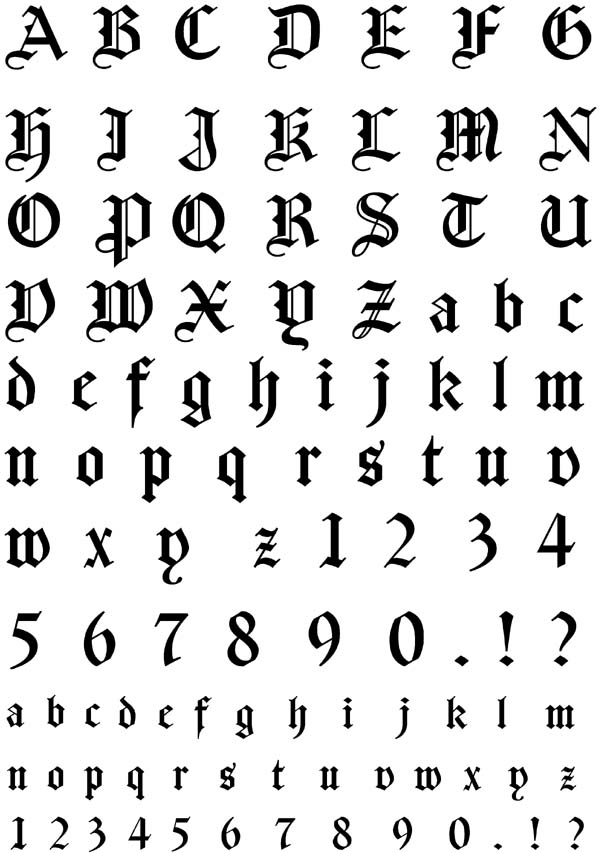 11 German Gothic Font Number Images