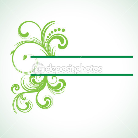 Green Swirl Frame Vector