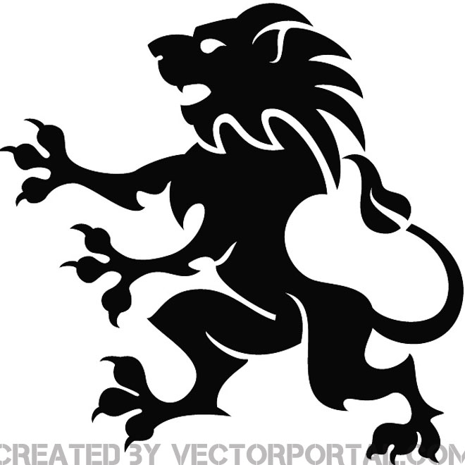 Heraldic Lion Vector Art