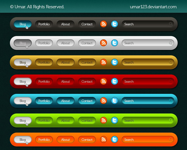 Icon Navigation Design Material