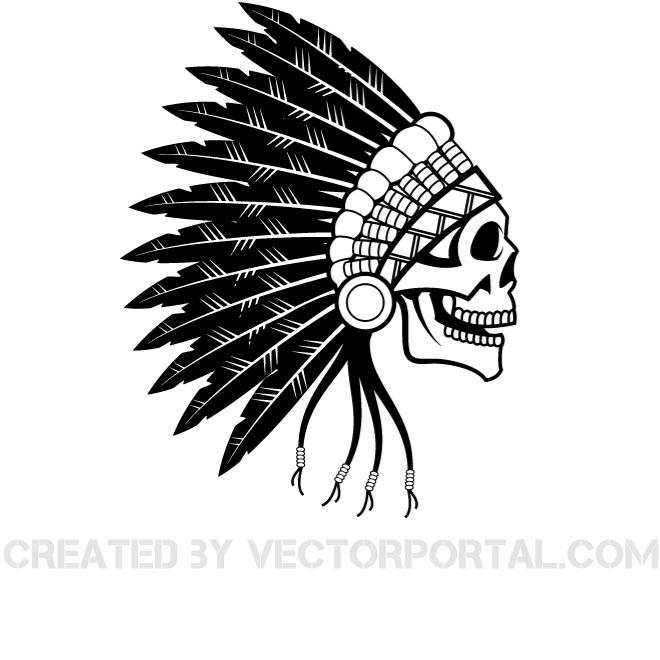 Indian Chief Skull Drawings