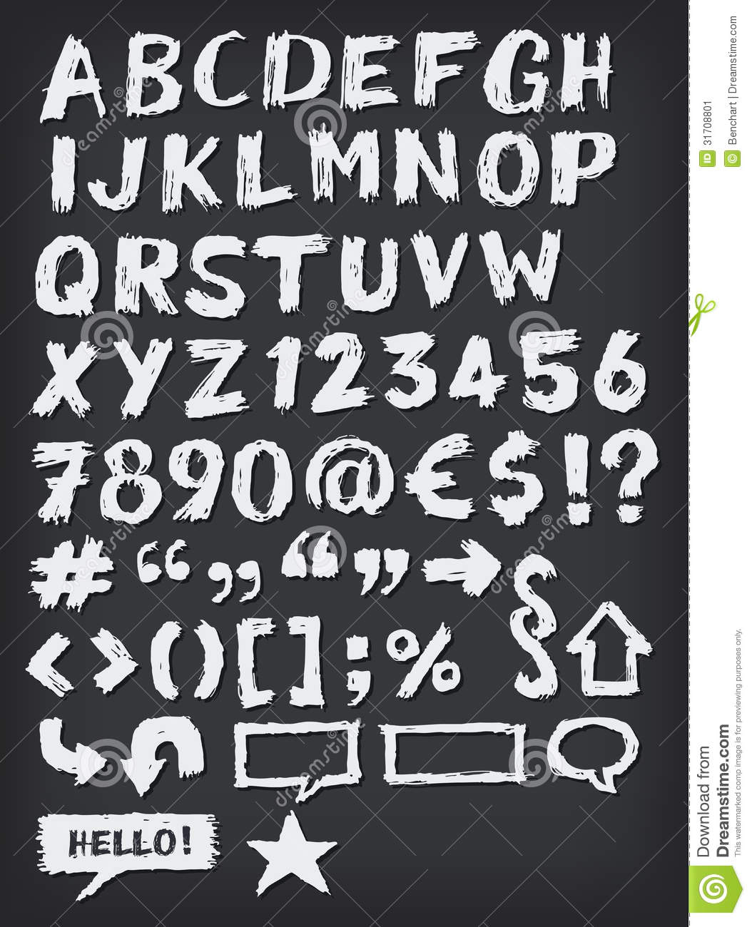 Letter Block Font Chalkboard