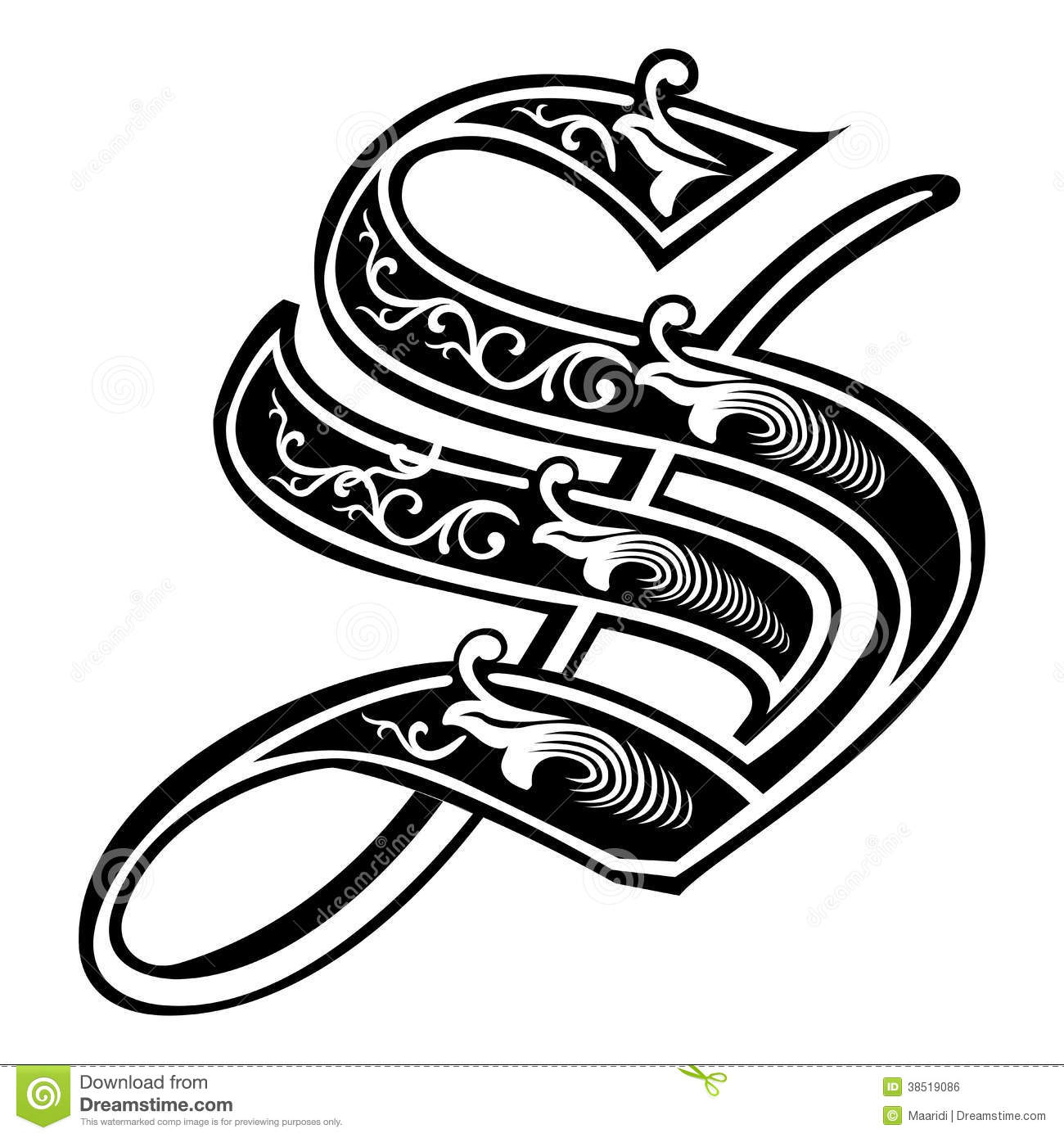 Fancy Letter S Tattoo Designs Images