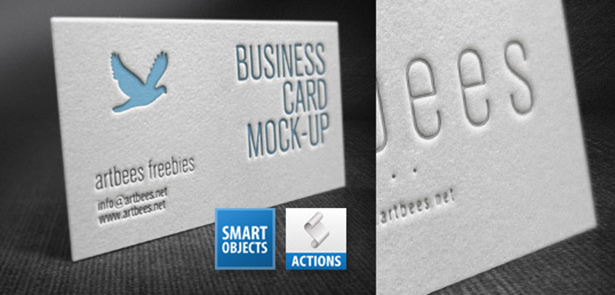 Letterpress Business Card Mockup Free