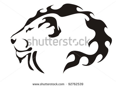 Lion Head Clip Art Black and White