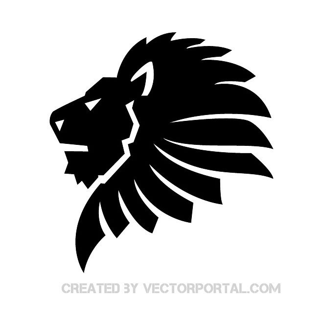 Lion Head Silhouette Clip Art