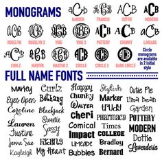 Monogram Fonts for Vinyl Cutting