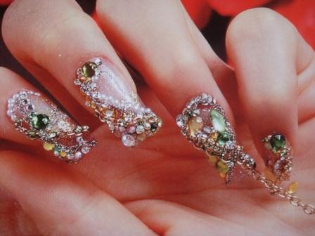 Nail Designs with Rhinestones