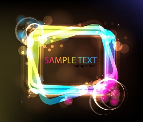 Neon Glowing Vector Frame