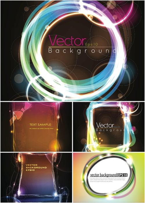 Neon Vector Graphic Frames