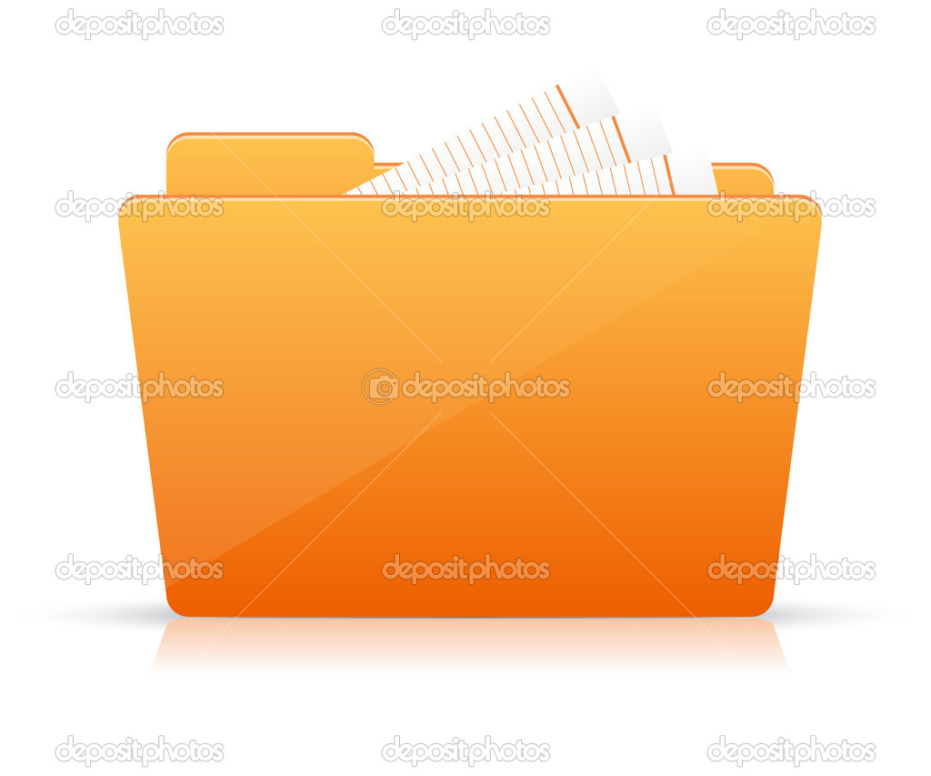 Orange File Folder Icon