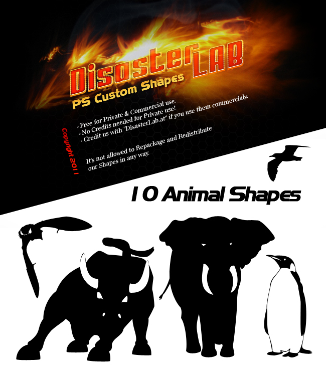 Photoshop Custom Shapes Animals