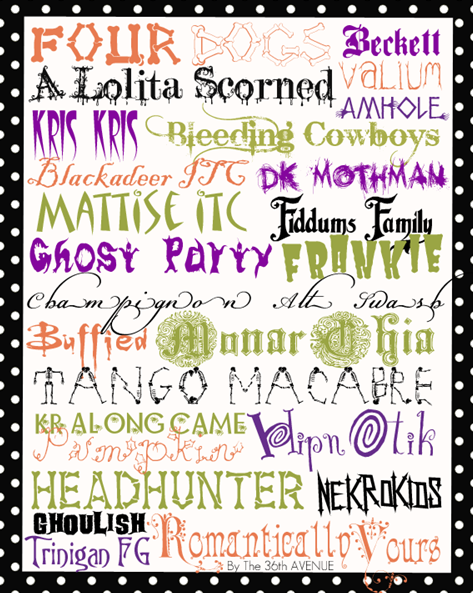 Printables & Free Halloween Fonts