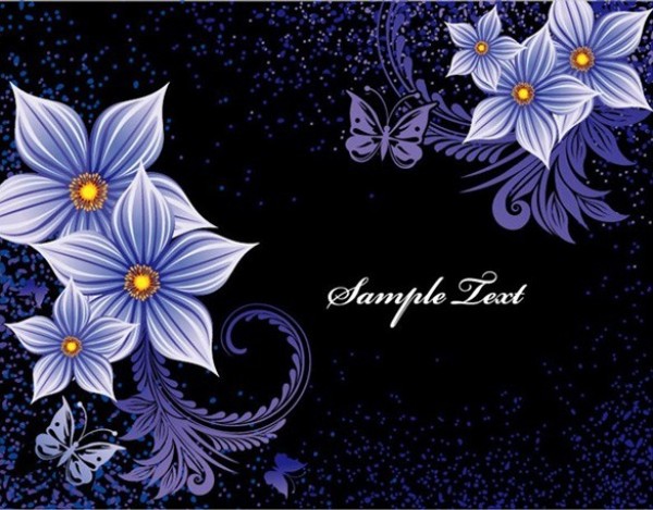 Purple Floral Background Design Flower Vector