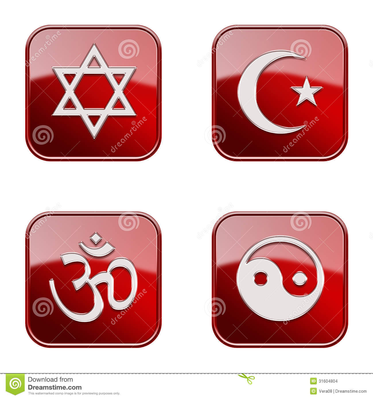 Red and White Om Symbol