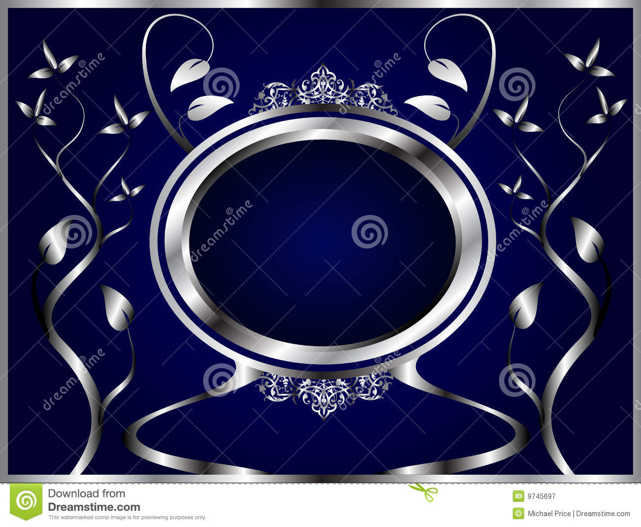 Royal Blue and Silver Abstract