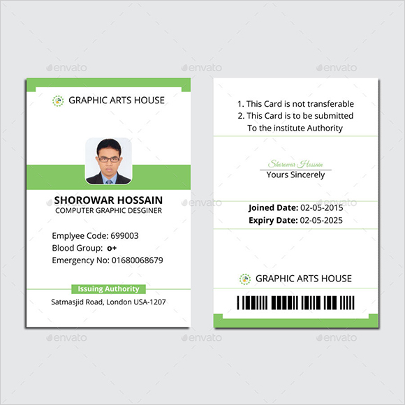 Sample Employee ID Cards Templates
