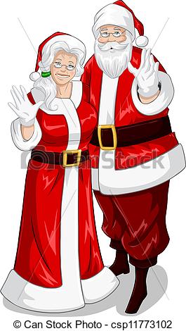 Sexy Santa and Mrs. Claus Clip Art