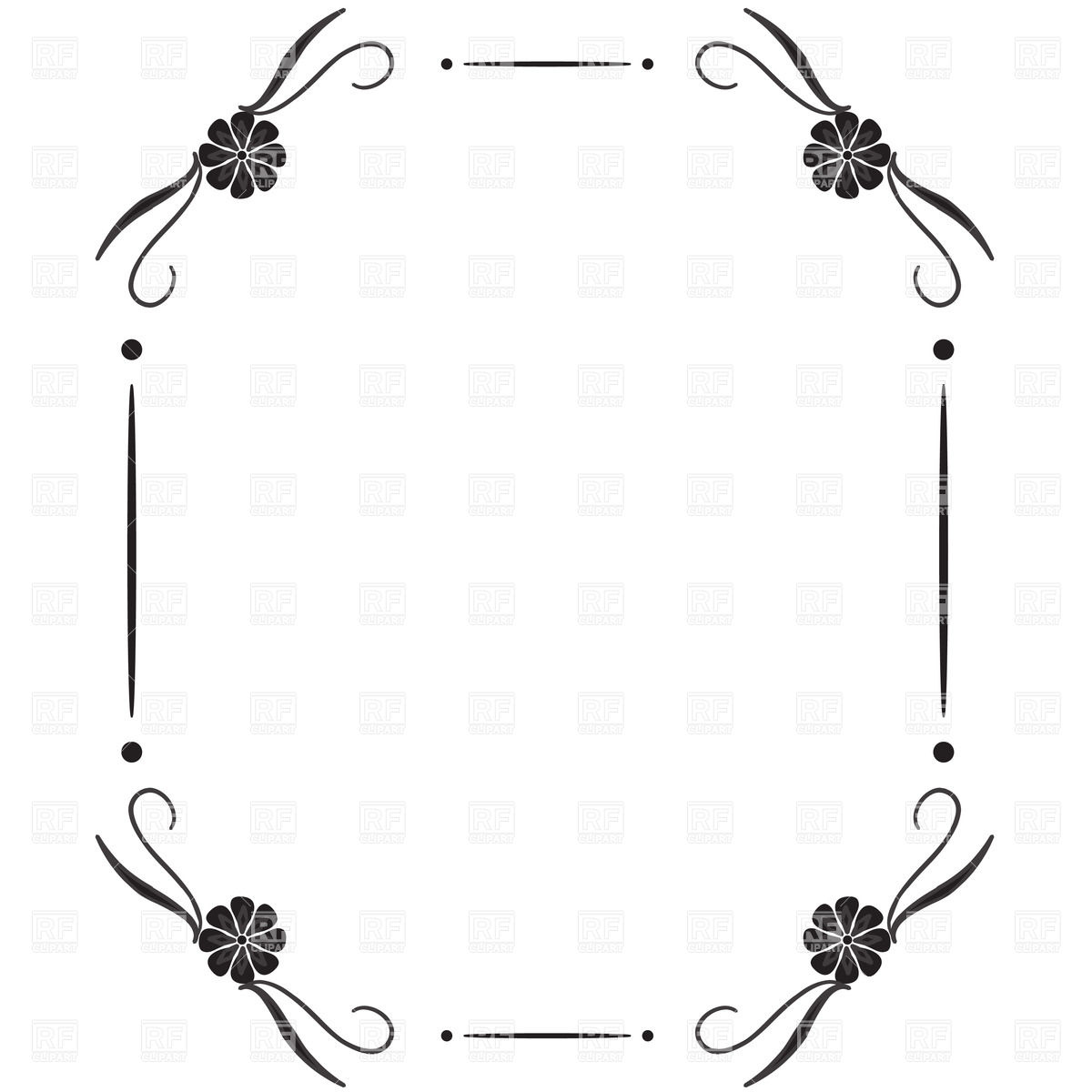 Simple Corner Borders Clip Art