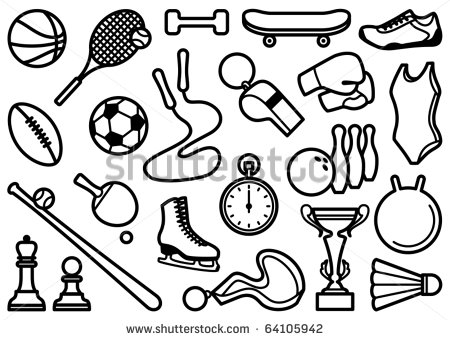 Simple Drawings Sports Equipment