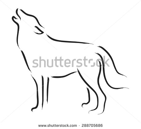 Simple Wolf Sketch Howling Simple Wolf Sketch Howling